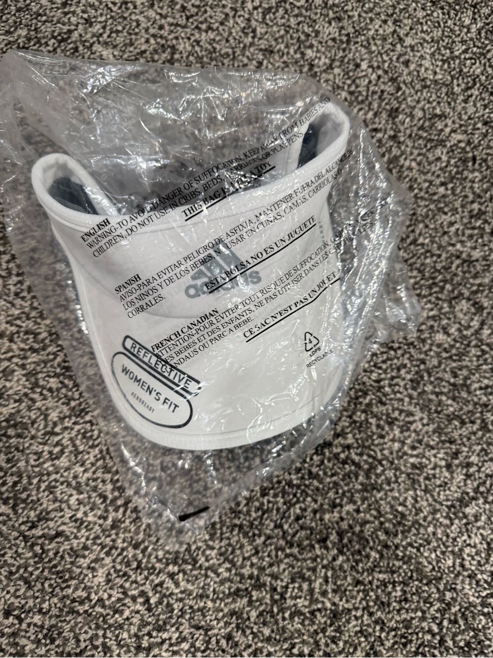 NWT White Women's Fit Reflective Visor